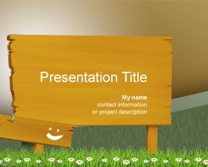 Wood billboard PowerPoint Template