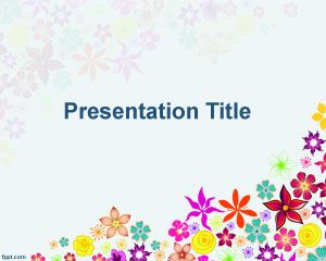 multi color flowers powerpoint template