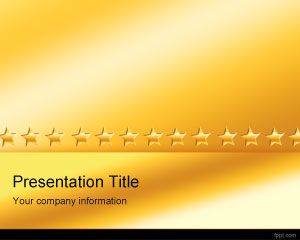 Free Gold Stars PowerPoint Template with gold background