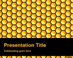 Free Honeycomb PowerPoint Background with Yellow