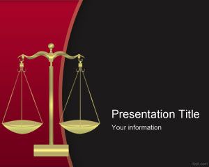 Criminal justice PowerPoint template with Balance and Red background