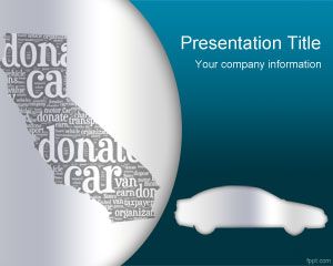 California Car Donate PowerPoint Template with California Map