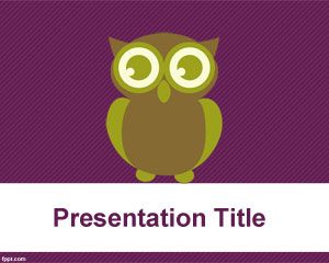 Owl illustration and template for PowerPoint