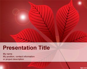 Red Leaf PowerPoint Template