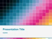 Free Pixel PowerPoint Template with Diagonal Pattern