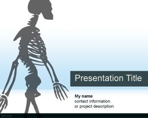 Anatomy PowerPoint background design with skeleton