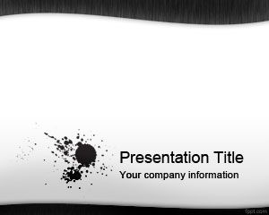 Free Ink PowerPoint Template with Black and White color background