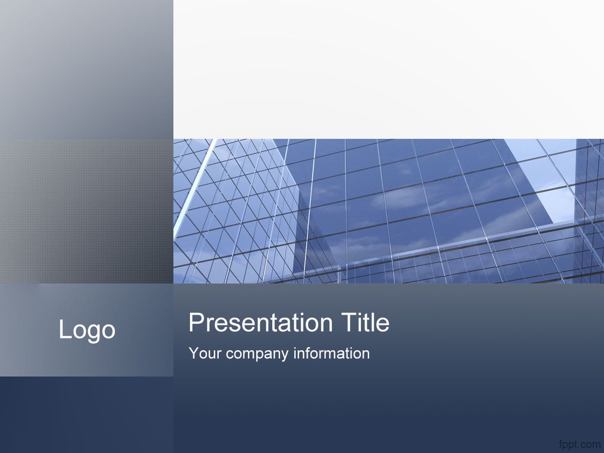 blue corporate office powerpoint template ppt