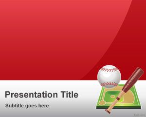 Free Red Baseball PowerPoint Template