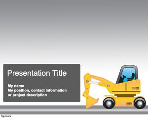 Excavator PowerPoint template with Construction Machinery Slide