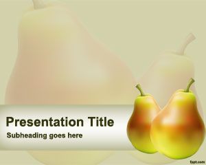 Free Pear PowerPoint template with pear slices in the slide design