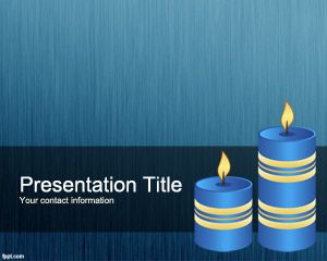 Blue Candles PowerPoint Template