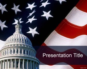 Free Capitol PowerPoint Template with American Flag background for PowerPoint