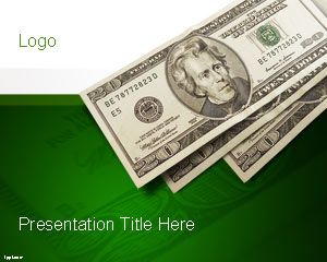 Example of green money slide design in a PowerPoint presentation