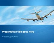 Airplane Flying Away In Sky Powerpoint Template - Free Powerpoint Templates