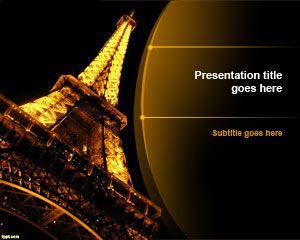 Night Eiffel Tower PowerPoint Template