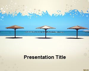 Umbrella Beach PowerPoint Template