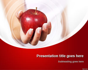 Hand & Red Apple PowerPoint Template