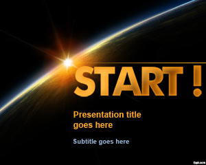 Start PowerPoint Template with Dark Horizon