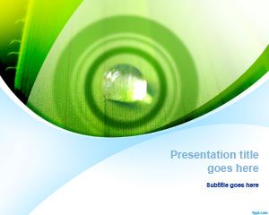 Green Nature PowerPoint Template with Water Drop and Ripple Effect