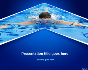 A free swim presentation template and slide design with blue background