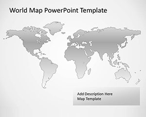 Free Vector Map of the World for PowerPoint with Gray Background