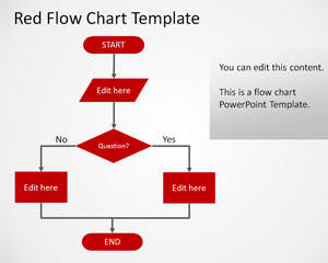 Simple Flow Chart PPT Template with Red Style