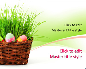 Happy 2015 Easter PowerPoint Template with Red Egg Picture