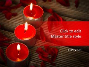 Free Red Candles PowerPoint Template