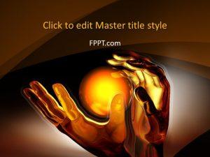 Free Light Ball In Hand PowerPoint Template
