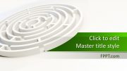 A complex labyrinth template design in white color for PPT presentation background