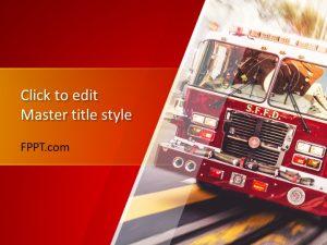 Free Fire Truck PowerPoint Template