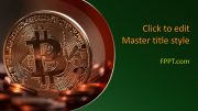 The PPT template of bitcoin is a modern design for digital acconts and money with the background of a coin