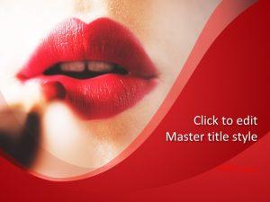 Free Red Lips PowerPoint Template