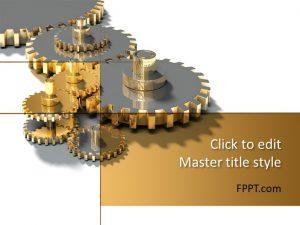 Free Gold Gears PowerPoint Template