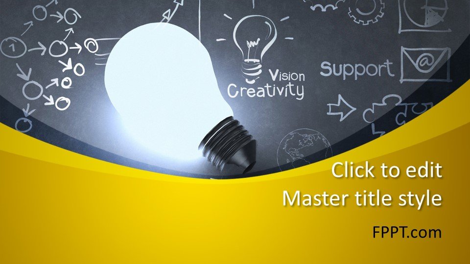 Free Education Chalkboard & Light Bulb PowerPoint Template Free