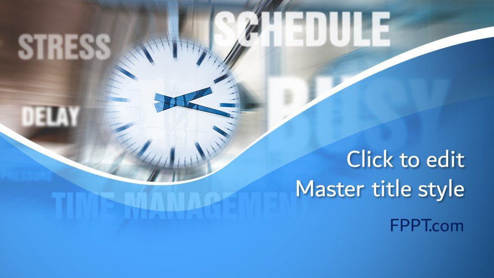 clock powerpoint background blue