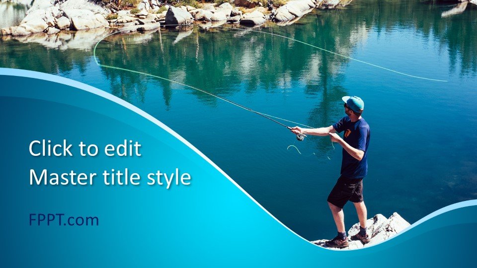 Free Man Fishing PowerPoint Template Free PowerPoint Templates