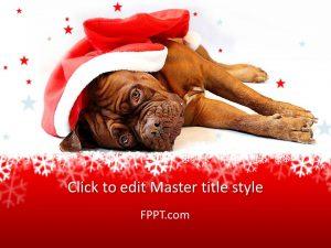 Free Christmas Dog PowerPoint Template
