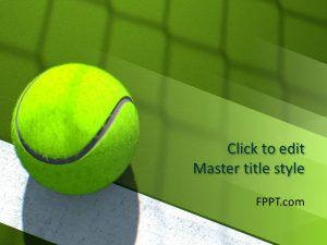 Free Green Tennis PowerPoint Template