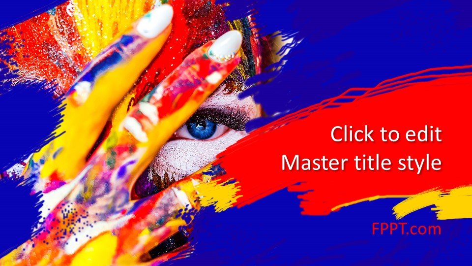 Free Paint Artwork PowerPoint Template Free PowerPoint Templates