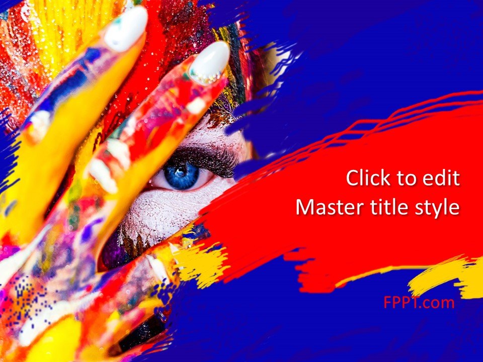 Free Paint Artwork PowerPoint Template - Free PowerPoint Templates