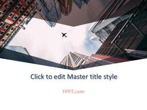 Free Flying Plane PowerPoint Template
