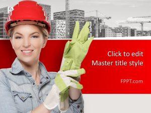 Free Female Builder PowerPoint Template