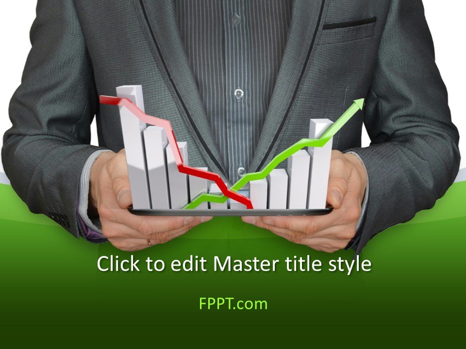 Free Business Man with Chart PowerPoint Template