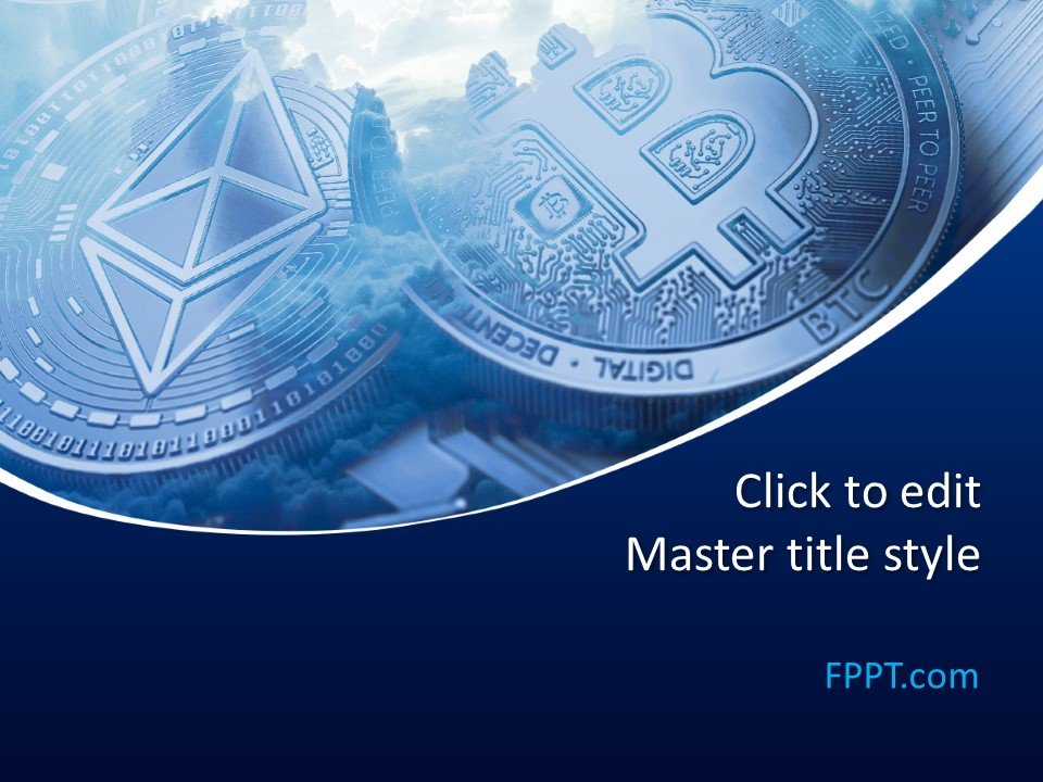 Free Blue Cryptocurrency PowerPoint Template - Free PowerPoint Templates