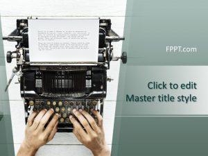 Free Writer Typewriter PowerPoint Template