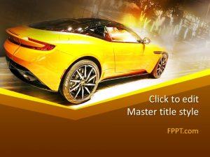 Free Yellow Car PowerPoint Template