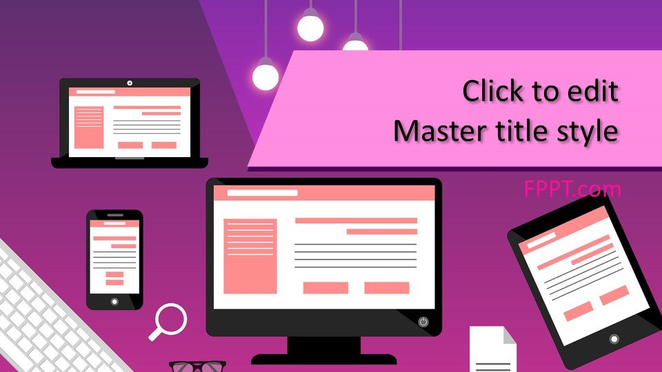 Free Computer Illustration PowerPoint Template Free PowerPoint Templates