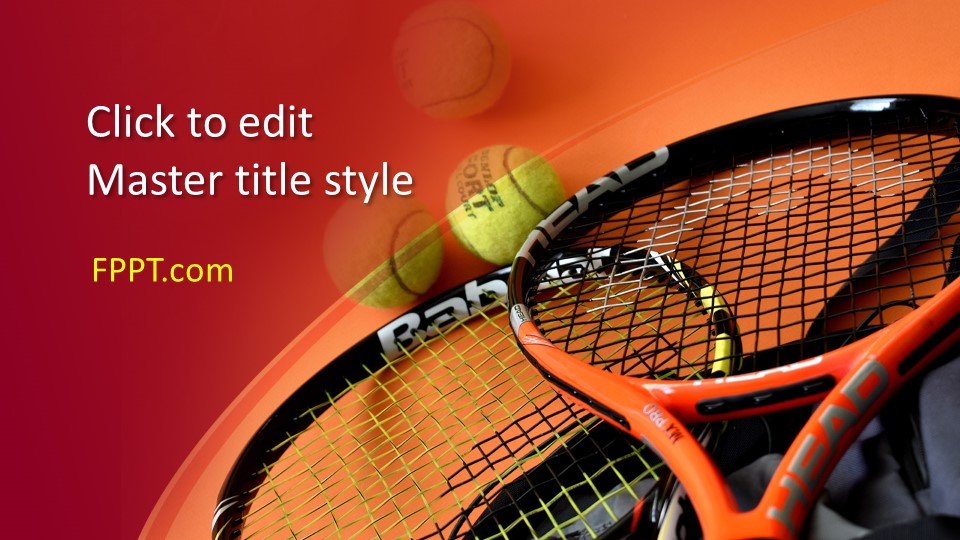 ras min Pelmel Free Tennis Rackets PowerPoint Template - Free PowerPoint Templates